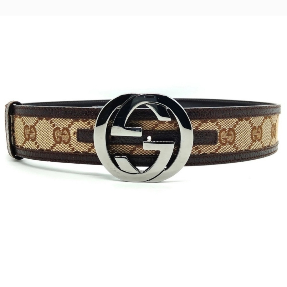 Gucci Belt Brown and Tan Canvas GG Logo/ Gorgeous/ Unisex